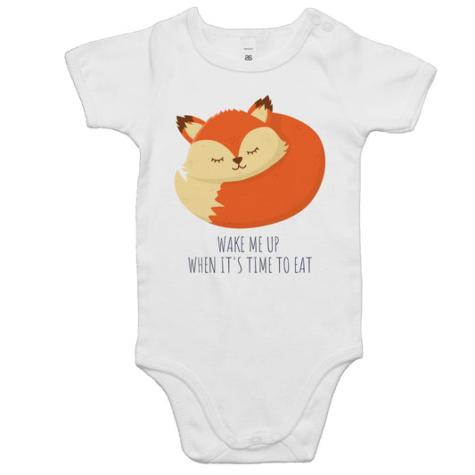 Wake Me Up When It's Time To Eat, Baby Fox - Baby Bodysuit