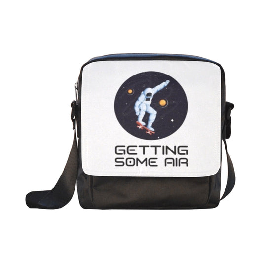 Astronaut Skateboard, Getting Some Air - Crossbody Nylon Bag Crossbody Bags