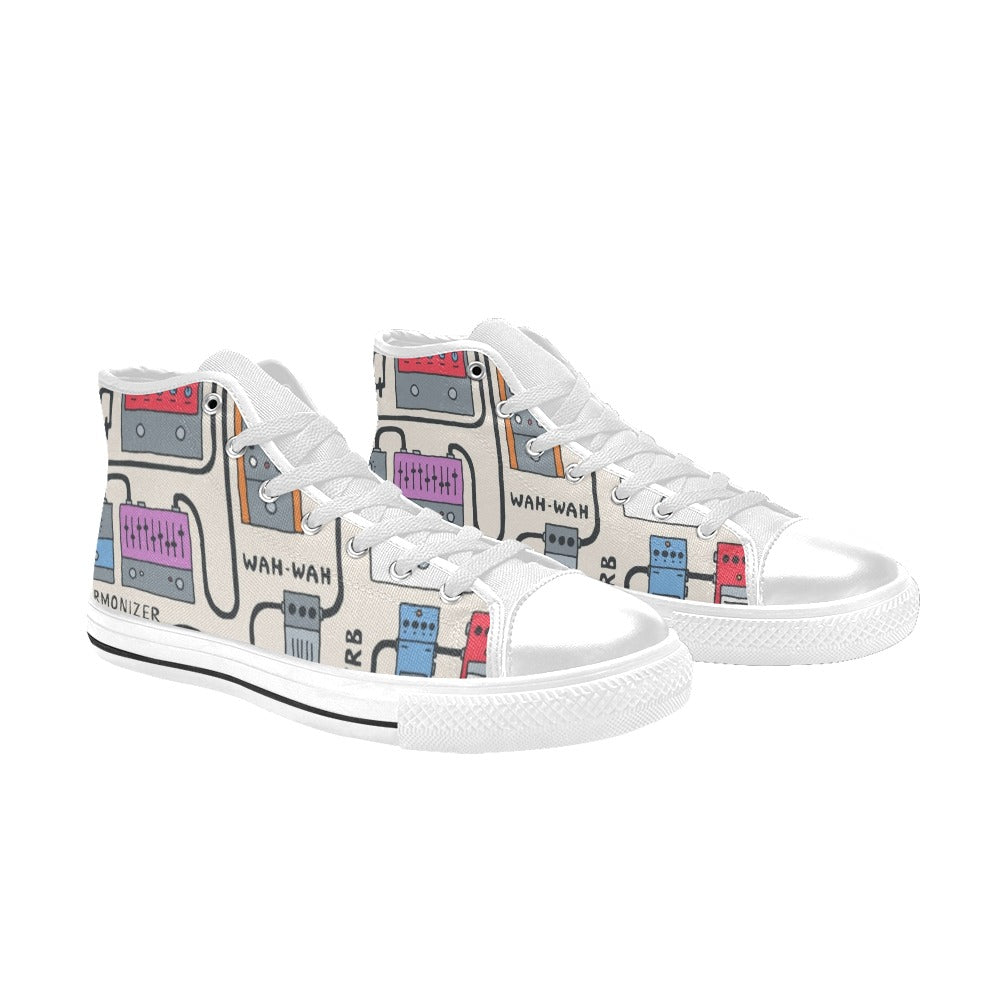 Guitar Pedals - Men's High Top Canvas Shoes