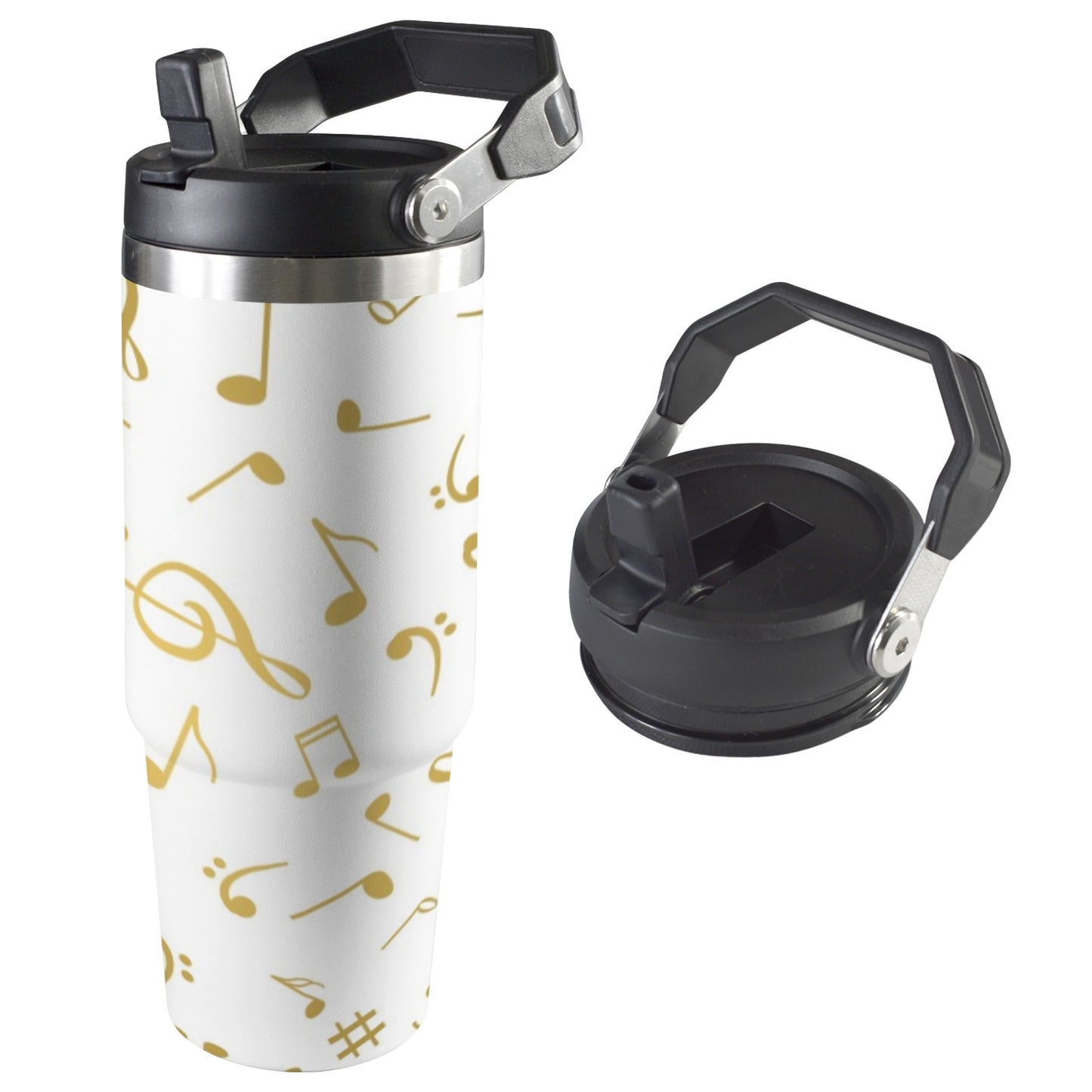 Gold Music Notes - 30oz Tumbler with Top Handle