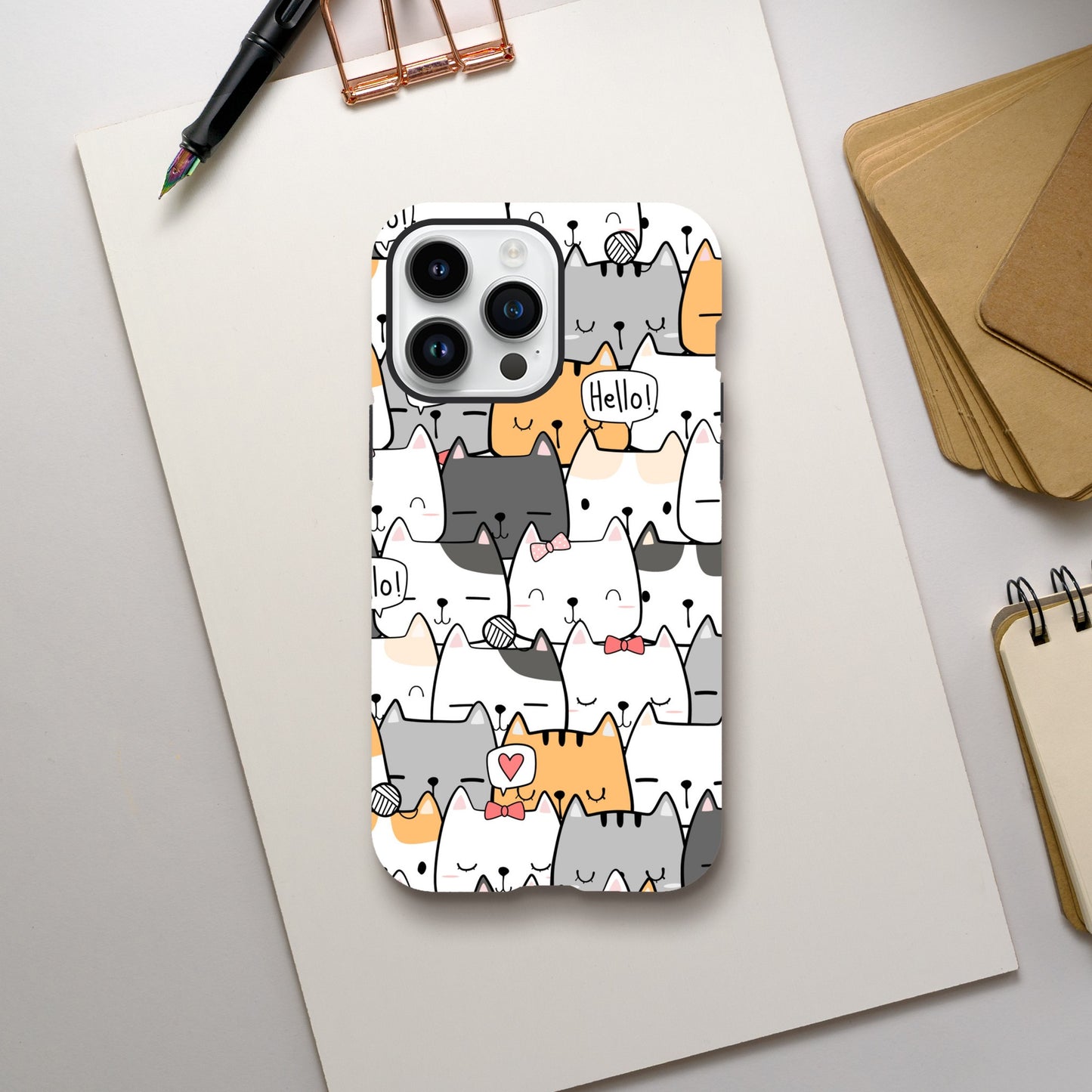 Cat Hello - Phone Tough Case iPhone 14 Pro Max Phone Case