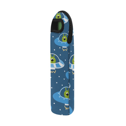 Cute Aliens in UFOs - Neoprene Wine Bag Wine Bag Printed Offshore Sci Fi