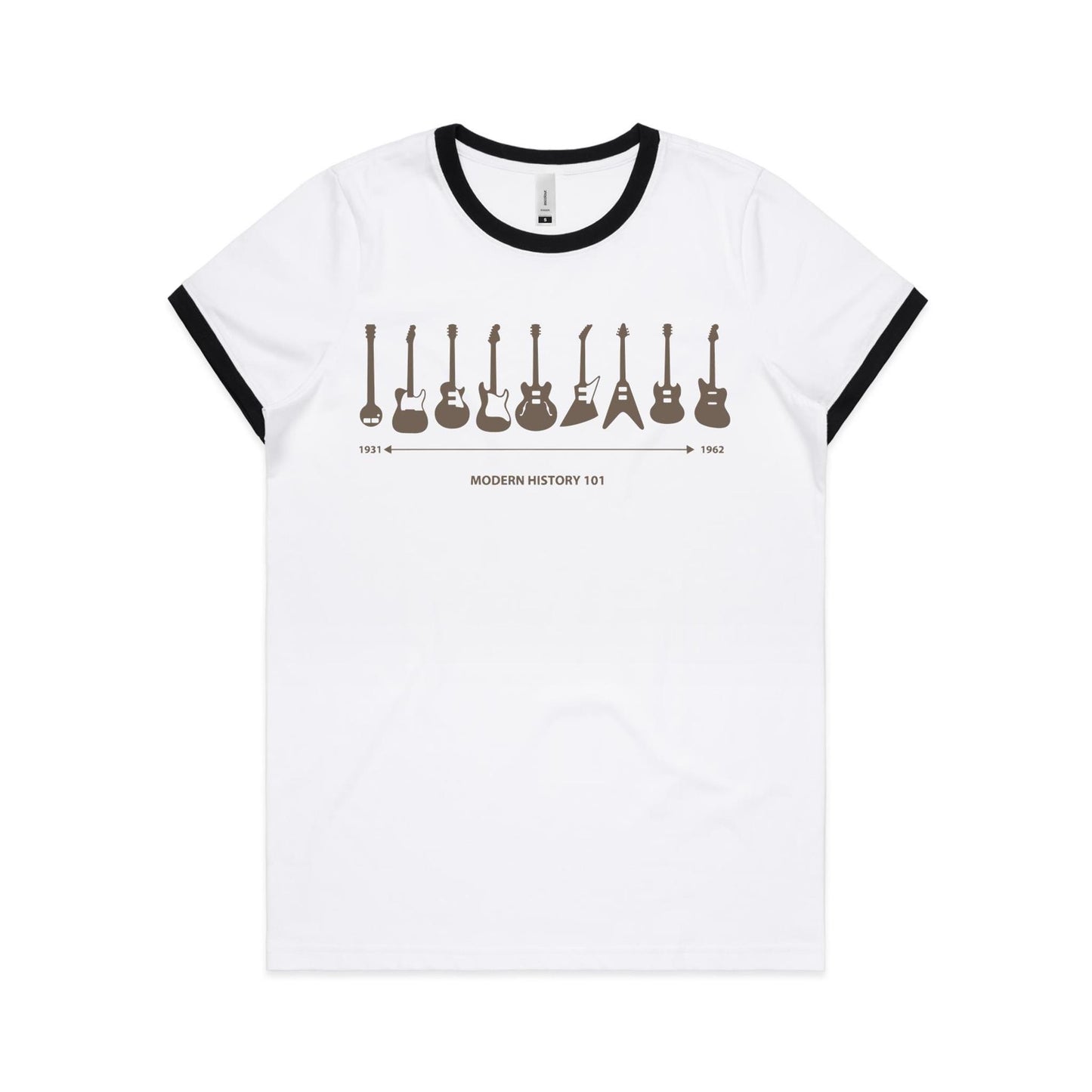 Guitar Timeline - Women's Ringer Tee