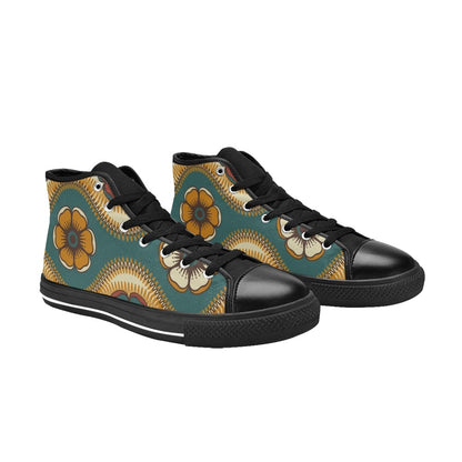 Vintage Floral - Men's High Top Canvas Shoes