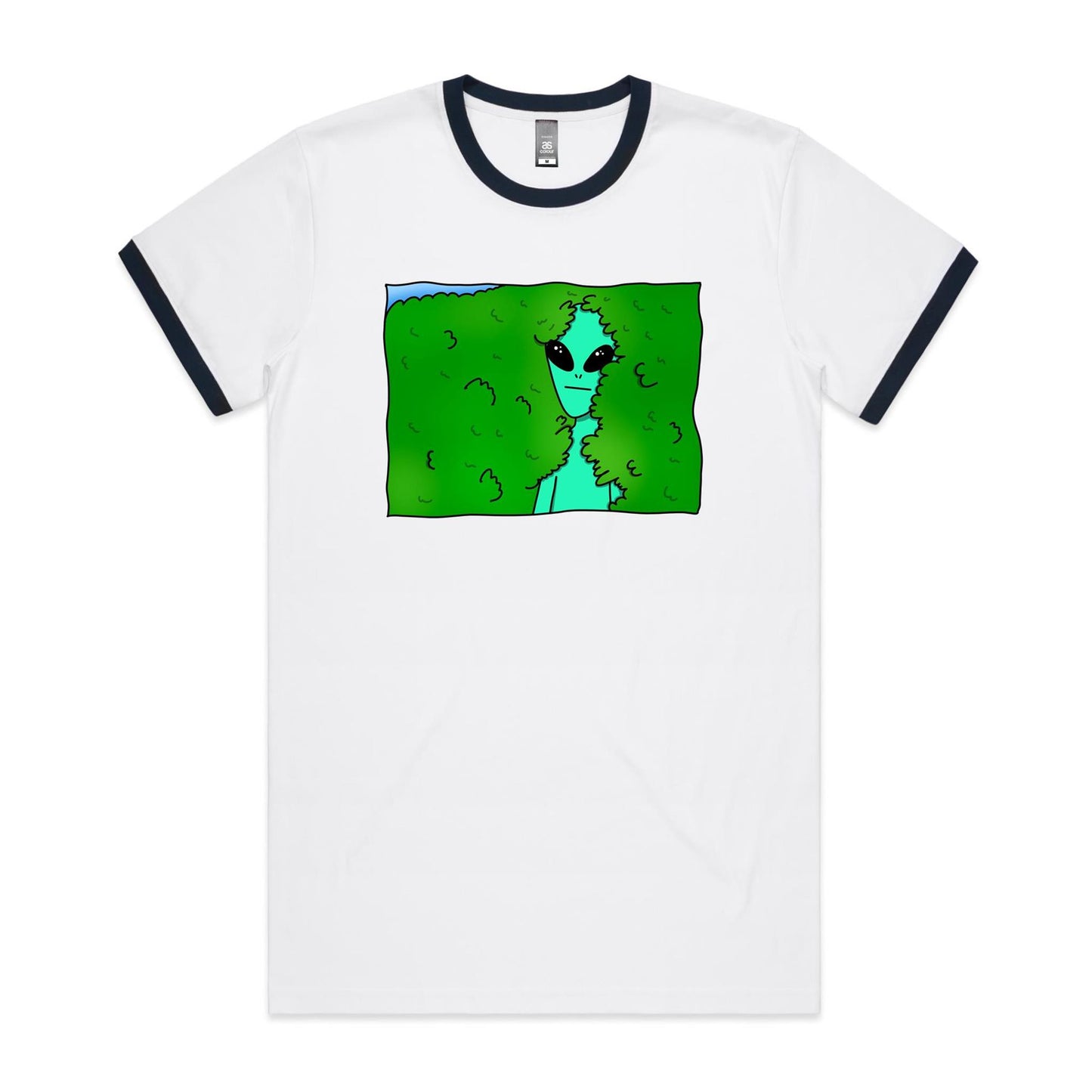 Alien Backing Into Hedge Meme - Staple Ringer Tee