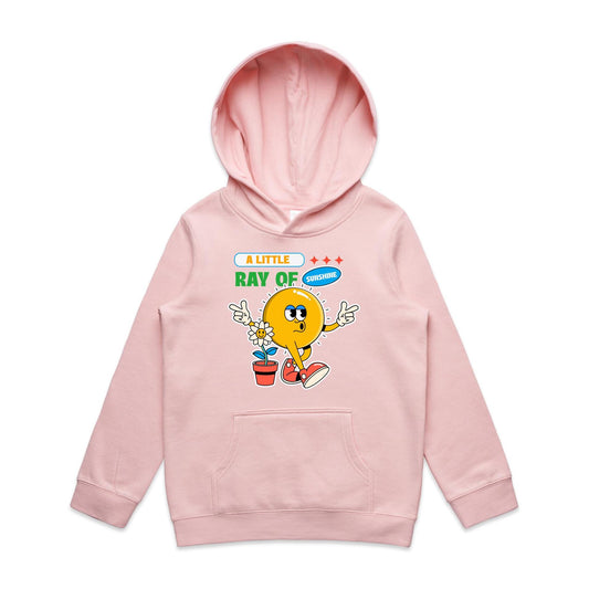 A Little Ray Of Sunshine - Youth Supply Hood Pink Kids Hoodie Retro Summer
