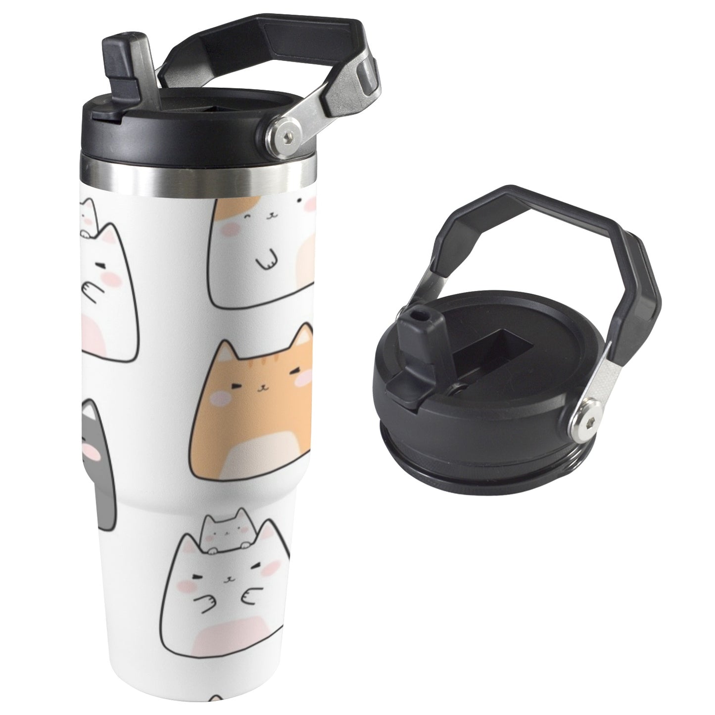 Cats - 30oz Tumbler with Top Handle