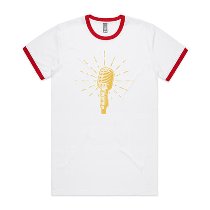 Retro Microphone - Staple Ringer Tee