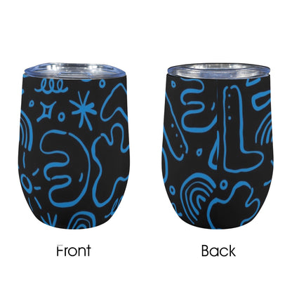 Blue Squiggle - 12oz Wine Tumbler 12oz Wine Tumbler Printed Offshore