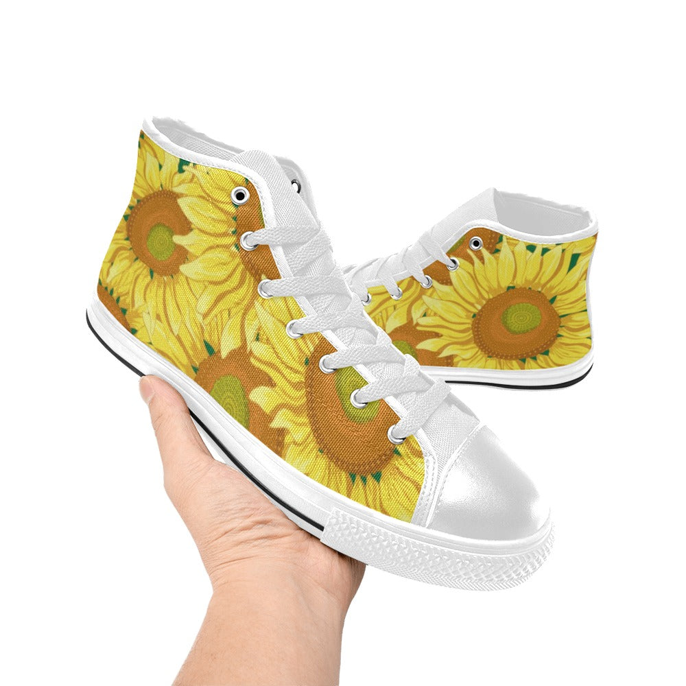 Sunflowers - Women's High Top Canvas Shoes