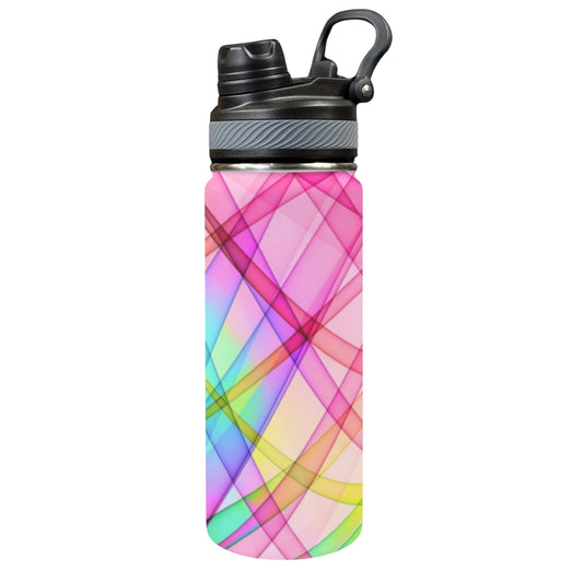 Colourful Lines - Insulated Water Bottle with Dual-Use Lid (18oz) Insulated Water Bottle with Dual-Use Lid (18oz) Printed Offshore