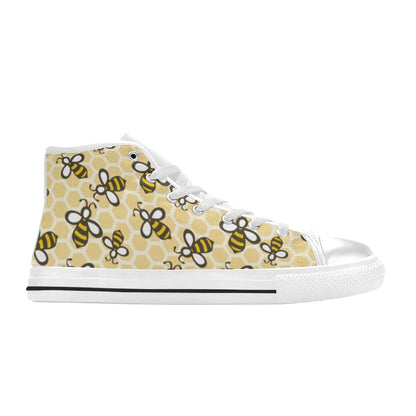 Bees - Women's High Top Canvas Shoes