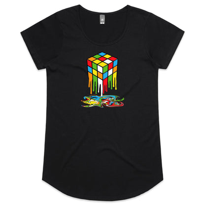 Melting Game Cube - Womens Scoop Neck T-Shirt