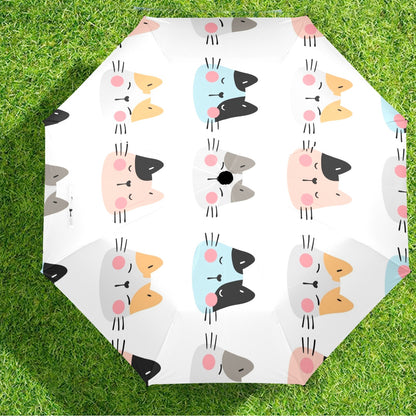 Cat Faces - Semi-Automatic Foldable Umbrella