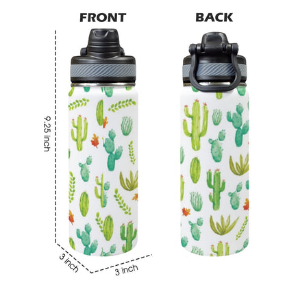 Cactus Plants - Insulated Water Bottle with Dual-Use Lid (18oz) Insulated Water Bottle with Dual-Use Lid (18oz) Printed Offshore