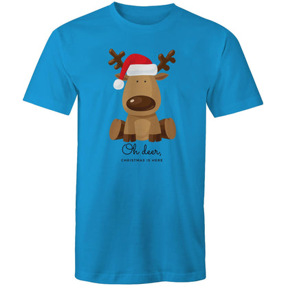 Oh Deer, Christmas Is Here, Reindeer - Mens T-Shirt