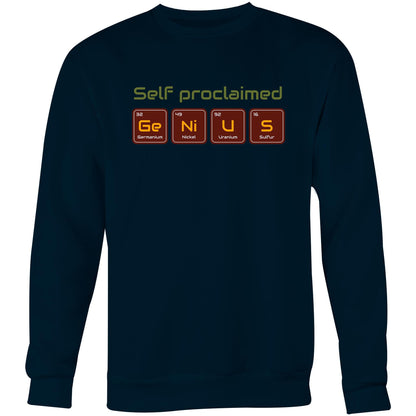 Self Proclaimed Genius, Periodic Table - Crew Sweatshirt Navy Sweatshirt Science
