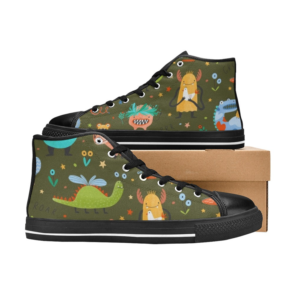 Monsters - Women's High Top Canvas Shoes