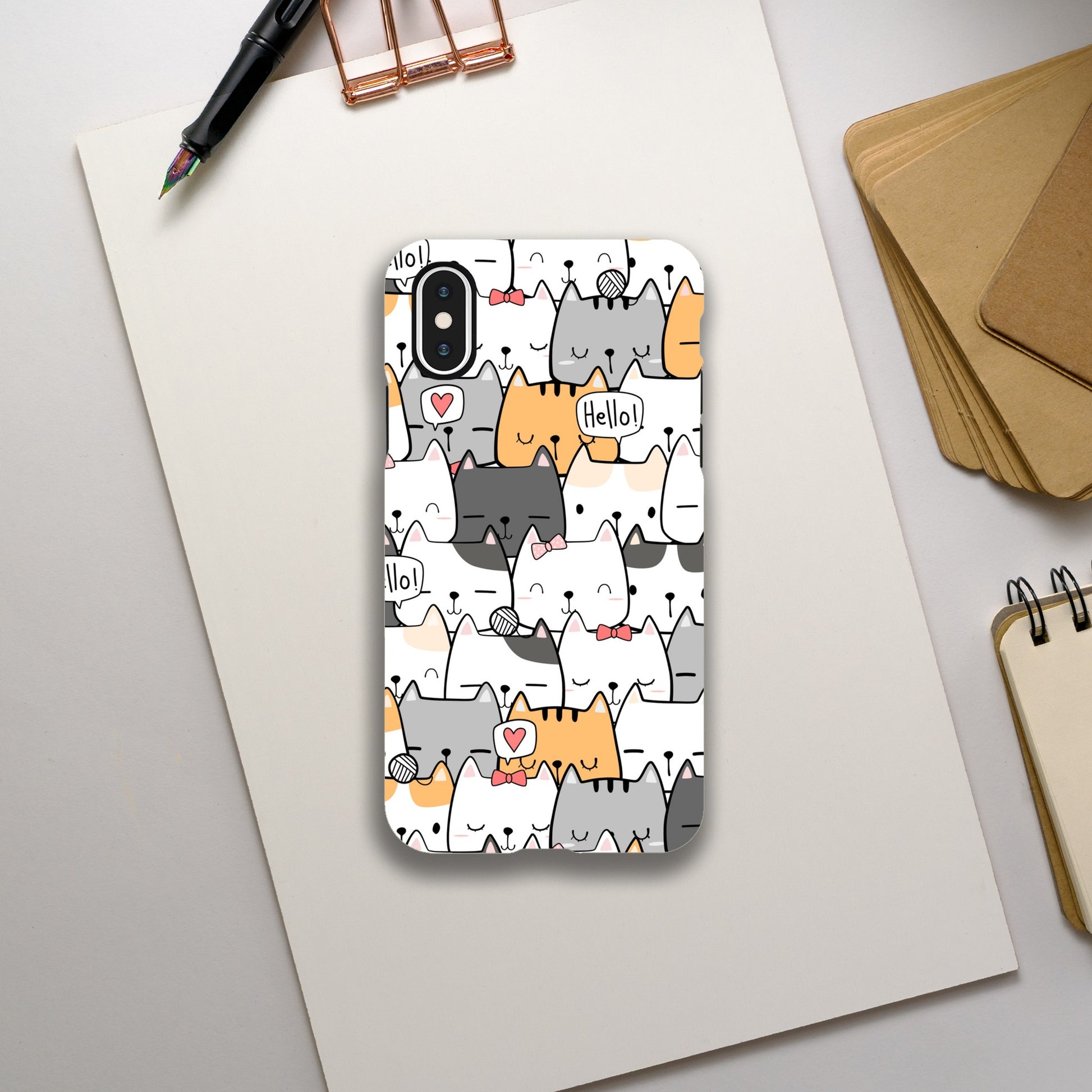 Cat Hello - Phone Tough Case iPhone XS Phone Case Globally Fulfilled