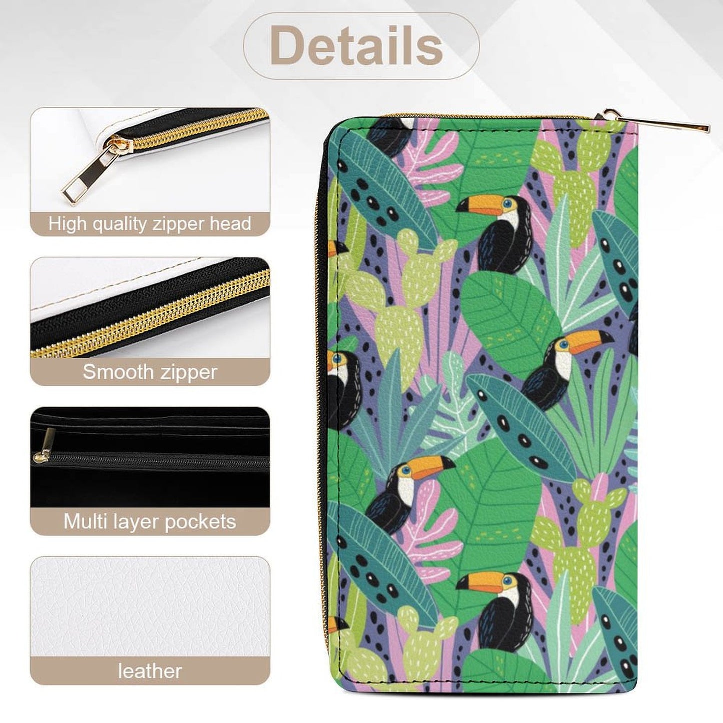 Jungle Toucans - Leather Wallet / Purse