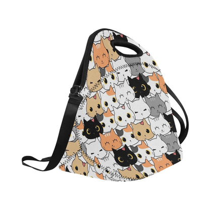 Cute Cartoon Cats - Neoprene Lunch Bag/Large Neoprene Lunch Bag/Large animal Printed Offshore