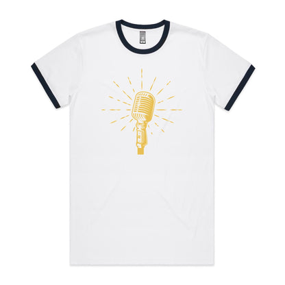 Retro Microphone - Staple Ringer Tee