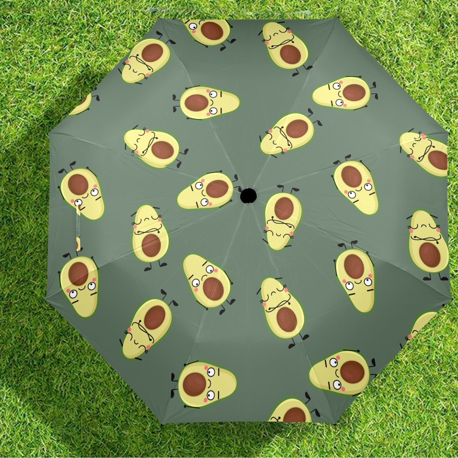 Avocado Characters - Semi-Automatic Foldable Umbrella Semi-Automatic Foldable Umbrella Printed Offshore