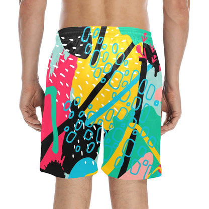 Bright And Colourful - Men's Mid-Length Beach Shorts