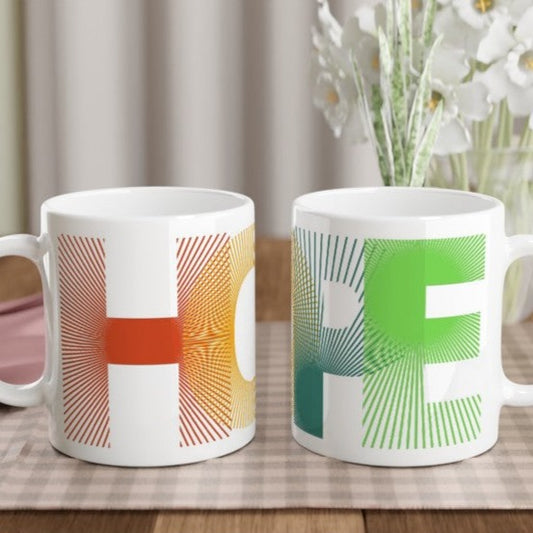 Hope - White 11oz Ceramic Mug White 11oz Mug motivation positivity