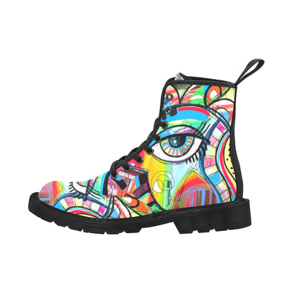 Graffiti Bird - Martin Boots for Women (Black)