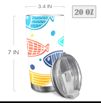 Fish - 20oz Travel Mug with Clear Lid 20oz Travel Mug / Tumbler Printed Offshore