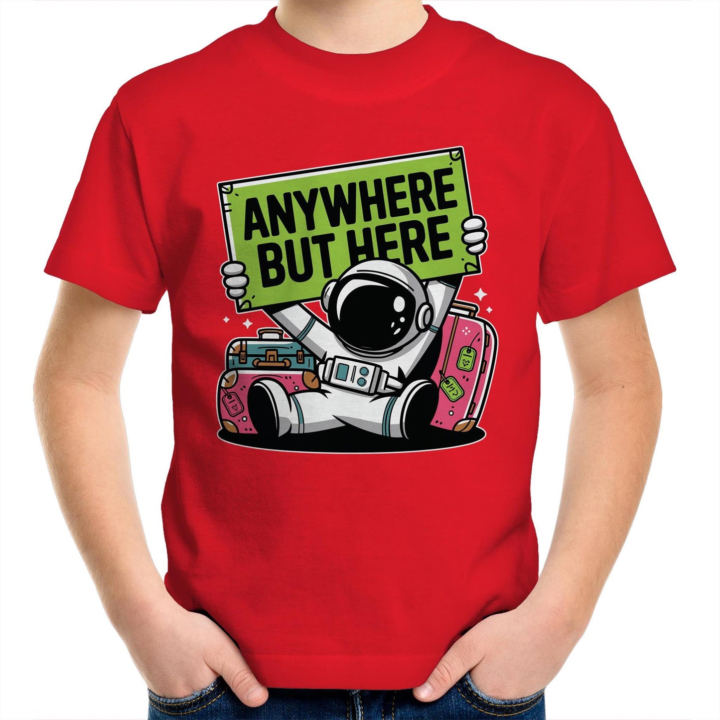 Astronaut, Anywhere But Here - Kids Youth T-Shirt