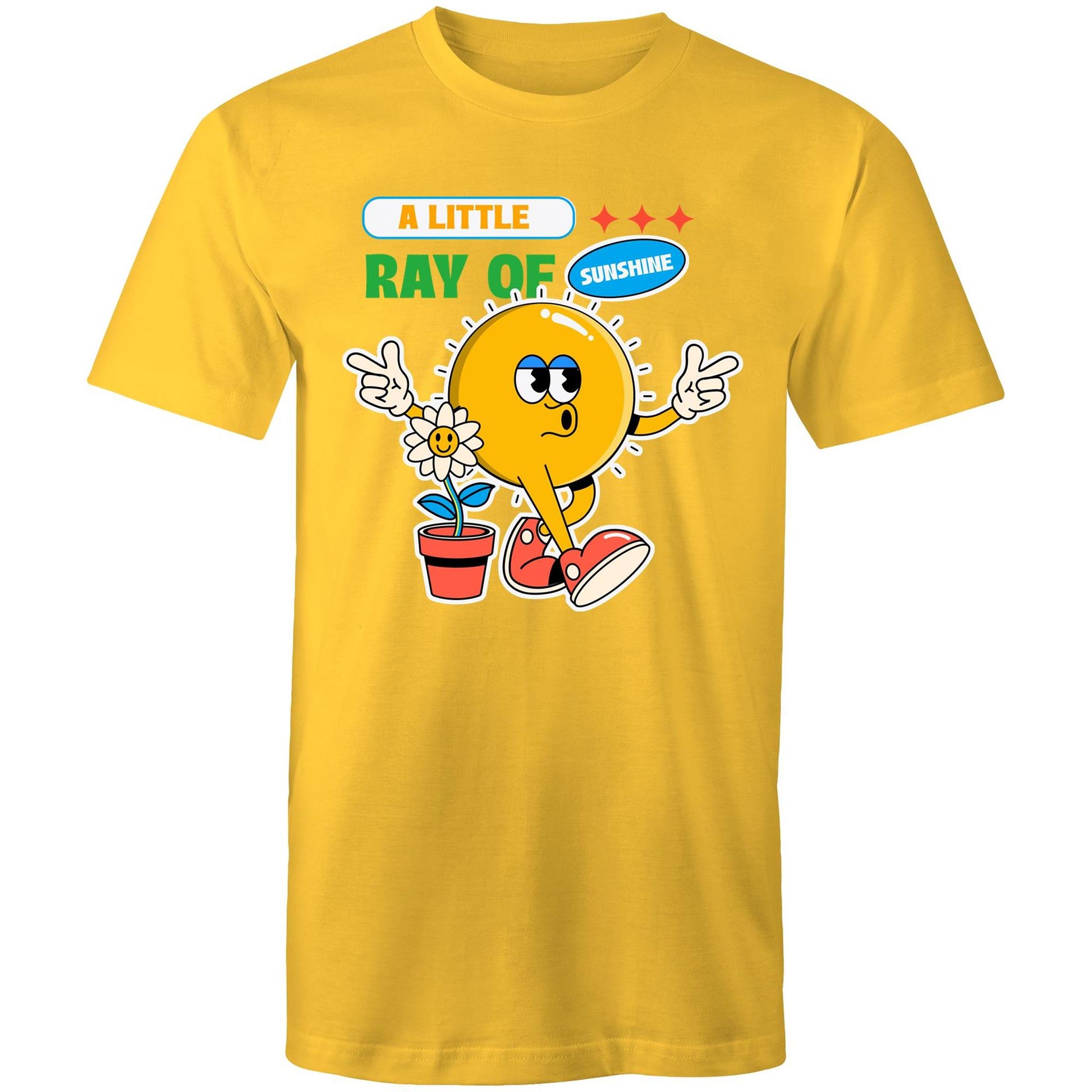A Little Ray Of Sunshine - Mens T-Shirt Yellow Mens T-shirt Retro Summer