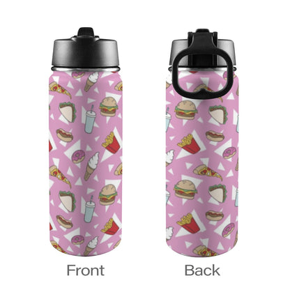 Fast Food - Insulated Water Bottle with Straw Lid (18oz) Insulated Water Bottle with Swing Handle Printed Offshore