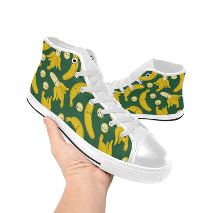 Happy Bananas - Men's High Top Canvas Shoes