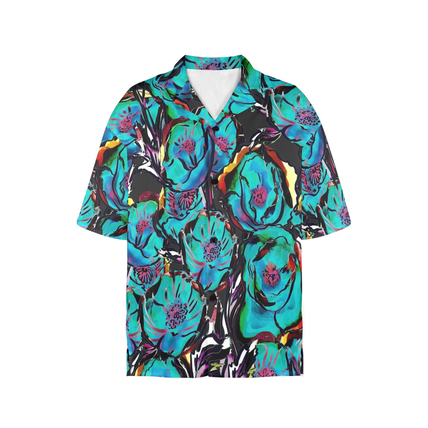 Flower It Blue - Womens Hawaiian Shirt