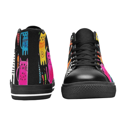 Colourful Cats - Men's High Top Canvas Shoes