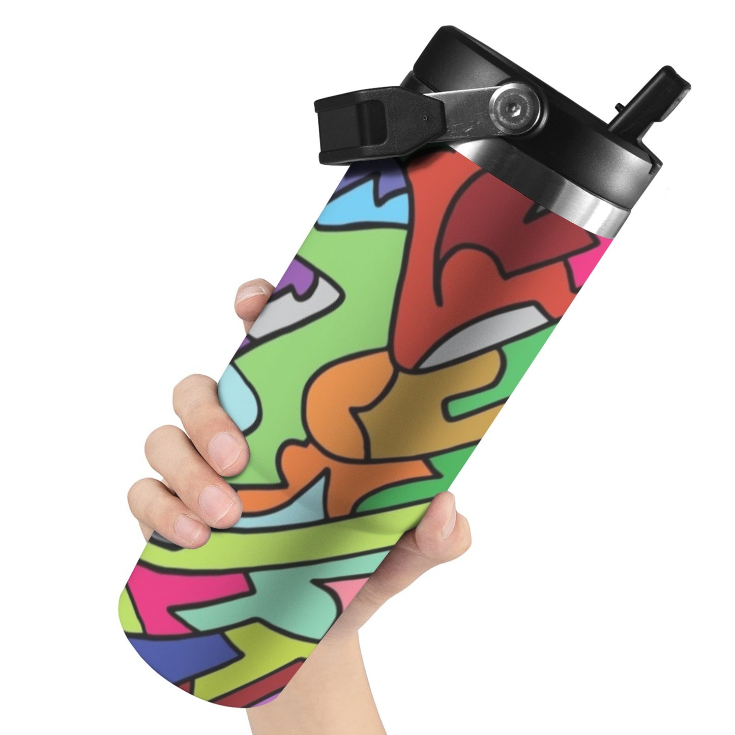 Bright Abstract - 30oz Tumbler with Top Handle