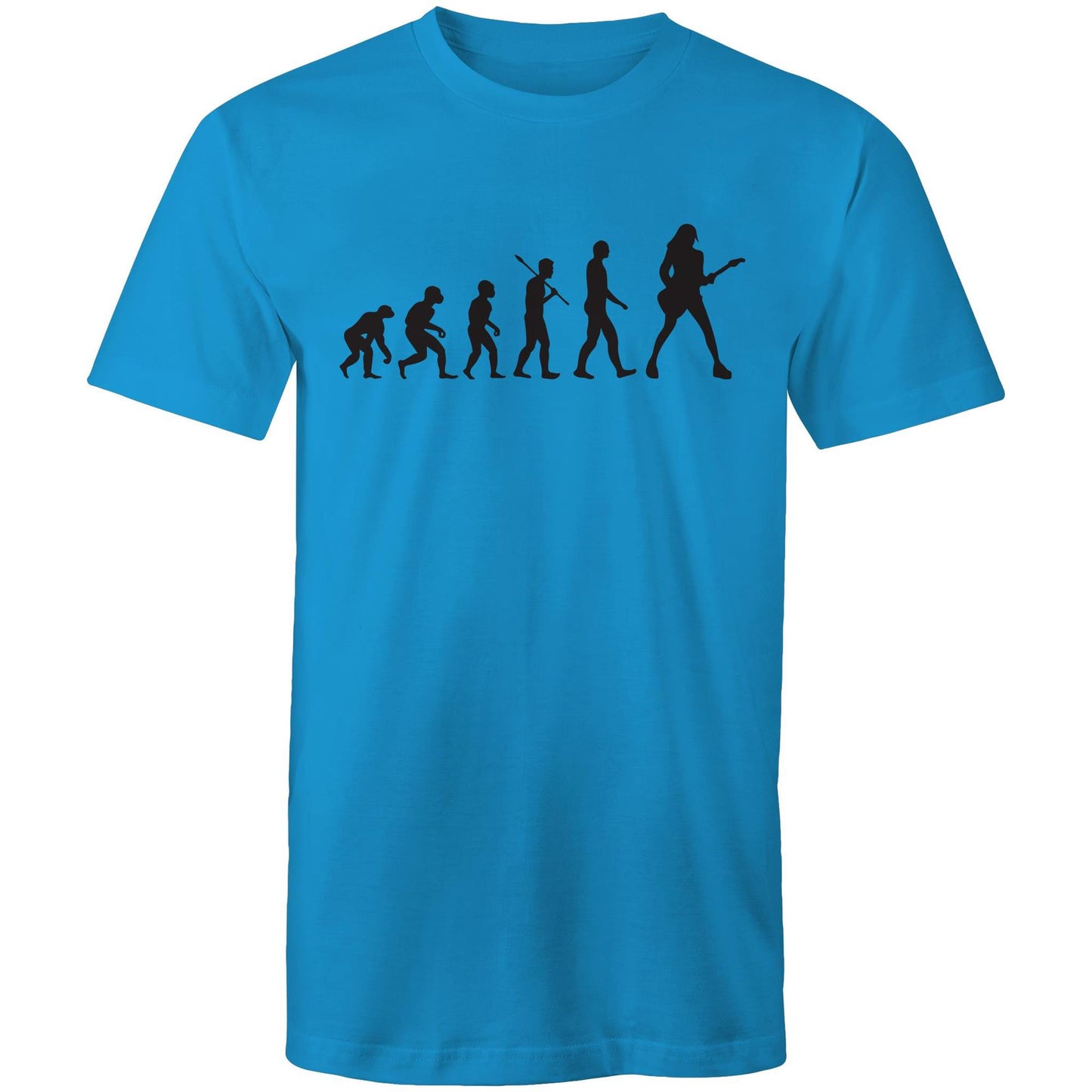 Evolution Of A Guitarist - Mens T-Shirt Arctic Blue Mens T-shirt Music Printed In Australia