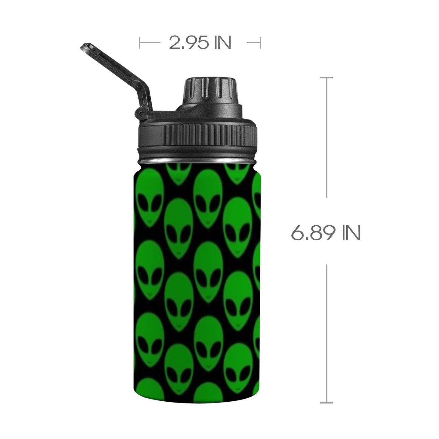 Aliens - Kids Water Bottle with Chug Lid (12 oz) Kids Water Bottle with Chug Lid Printed Offshore Sci Fi