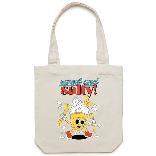 Sweet And Salty, Ice-cream And Fries - Canvas Tote Bag