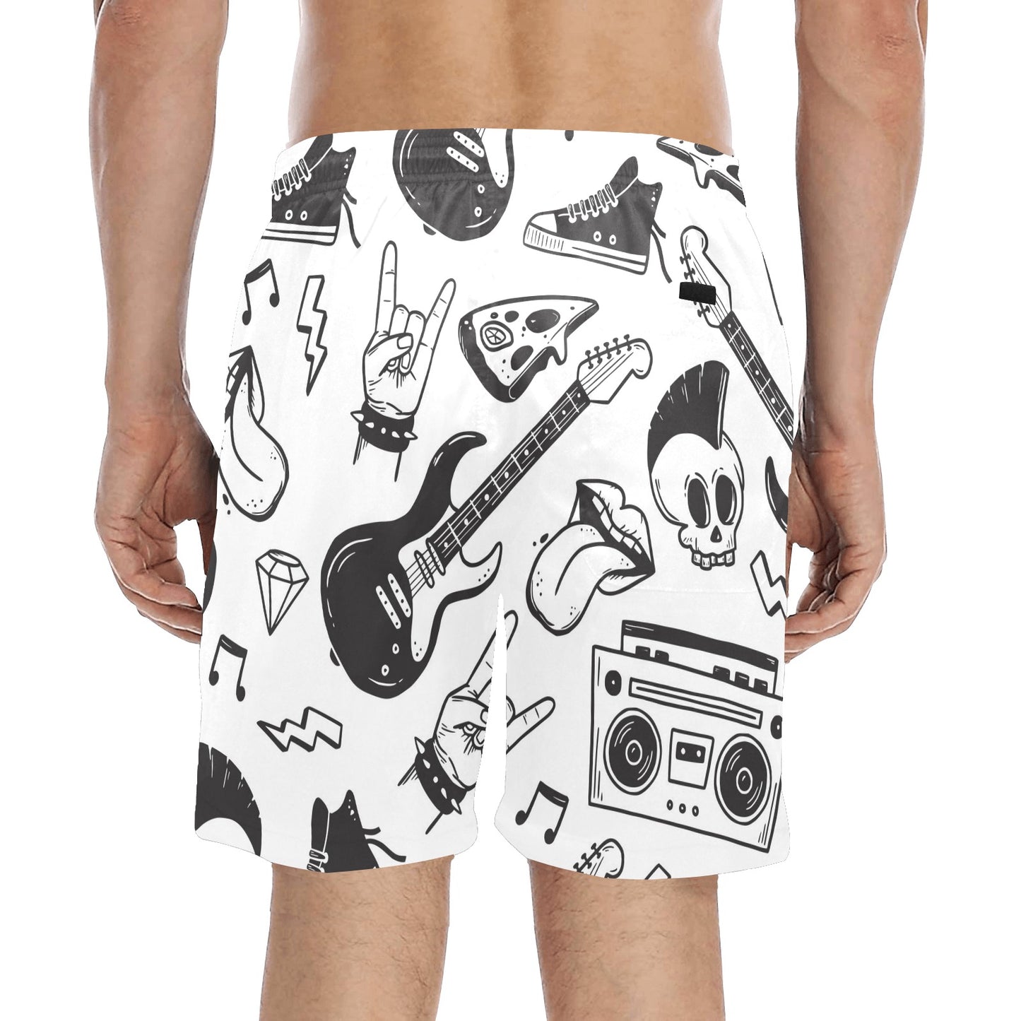 Rock Music - Men's Mid-Length Beach Shorts