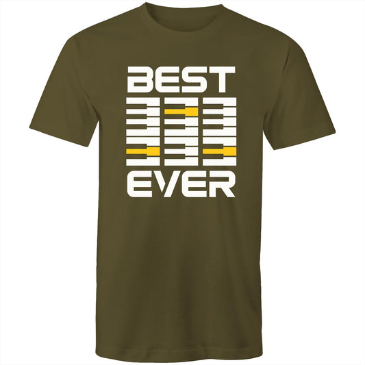 Piano Keyboard, Best Dad Ever - Mens T-Shirt Army Green Mens T-shirt Dad Music Printed In Australia