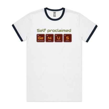 Self Proclaimed Genius, Periodic Table - Staple Ringer Tee