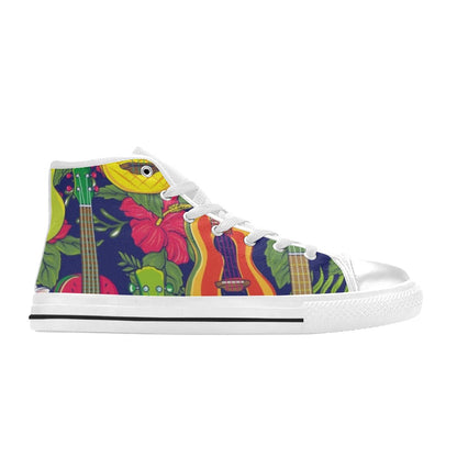 Ukulele - Women's High Top Canvas Shoes