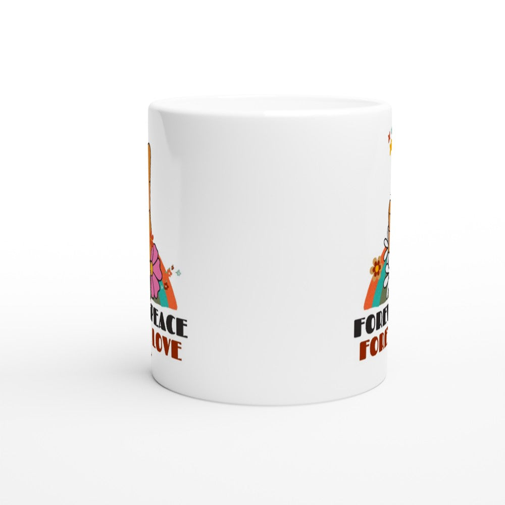 Forever Peace, Forever Love - White 11oz Ceramic Mug White 11oz Mug retro