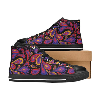 Paisley Swirl - Women's High Top Canvas Shoes