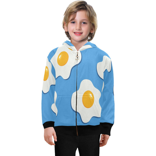 Fried Eggs - Senior Boys Zip Up Hoodie