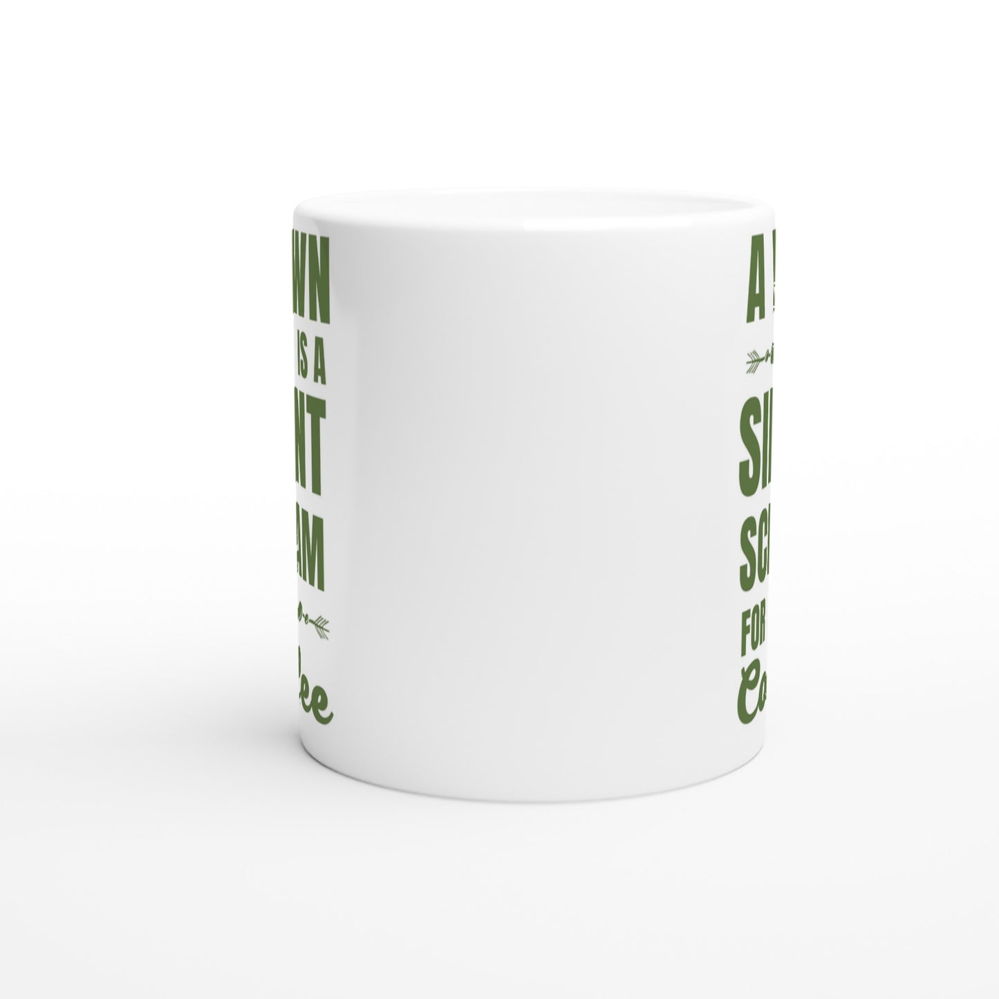 A Yawn Is A Silent Scream For Coffee - White 11oz Ceramic Mug White 11oz Mug Coffee Globally Fulfilled