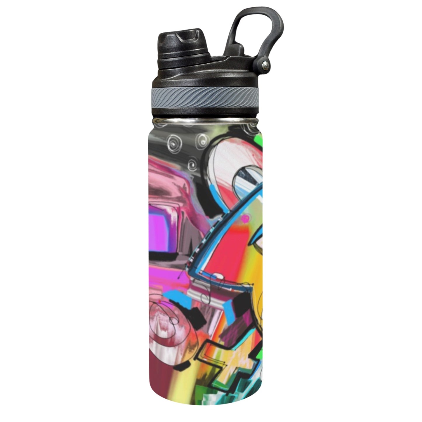 Graffiti Bird - Insulated Water Bottle with Dual-Use Lid (18oz) Insulated Water Bottle with Dual-Use Lid (18oz) animal Printed Offshore